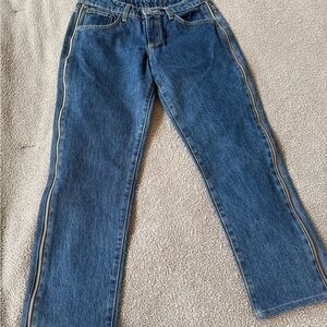 Carmar Dark Blue Straight-Leg Jeans with Side Zippers